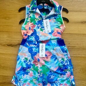 Colorful Floral Sleeveless Top and Shorts Set